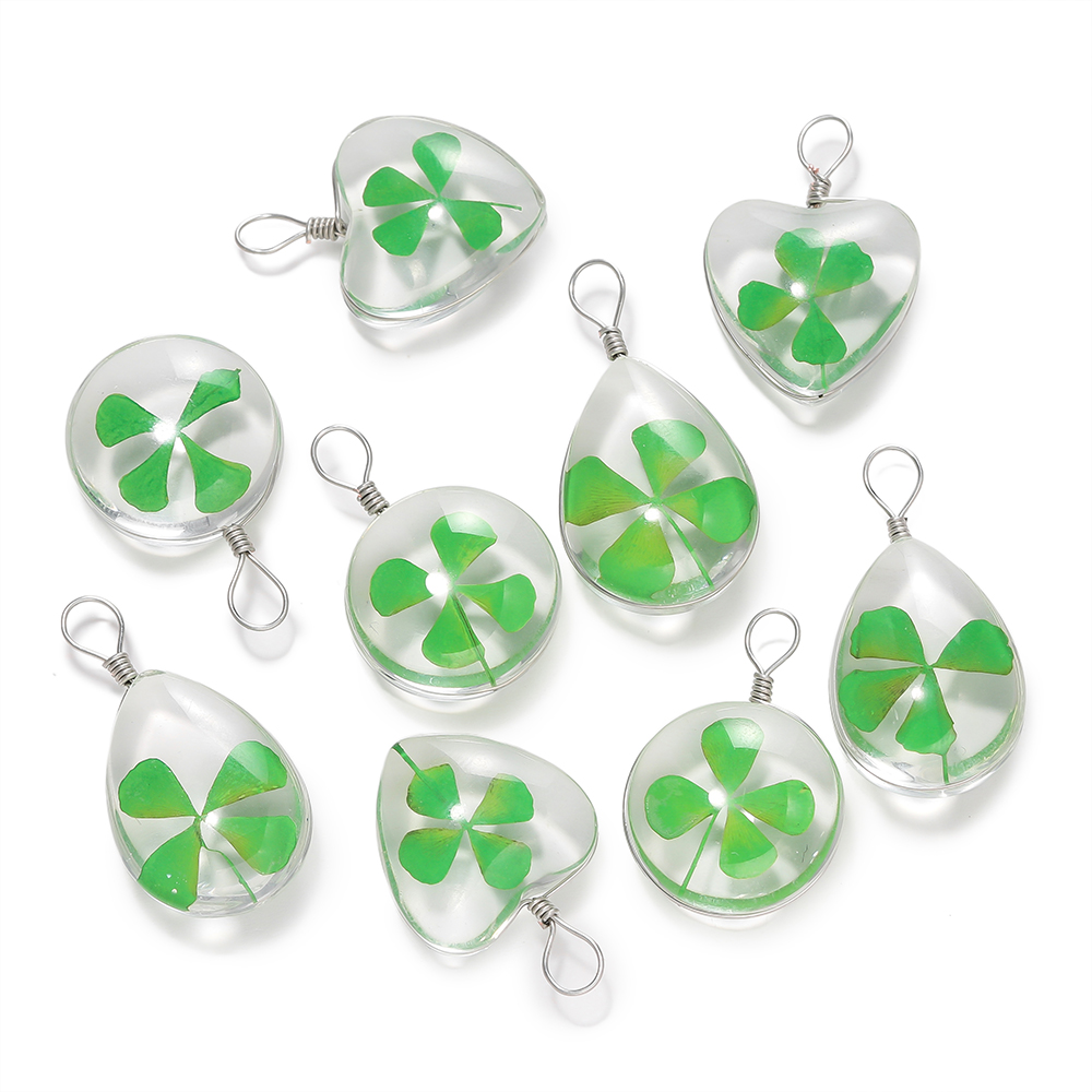 5pcs Green Lucky Four Leaf Clo - Red Clover Flower ulasan dan harga