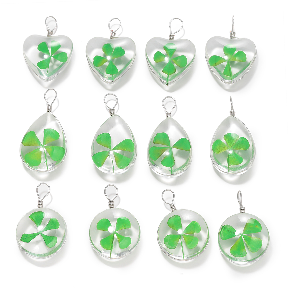 5pcs Green Lucky Four Leaf Clo - Red Clover Flower ulasan dan harga