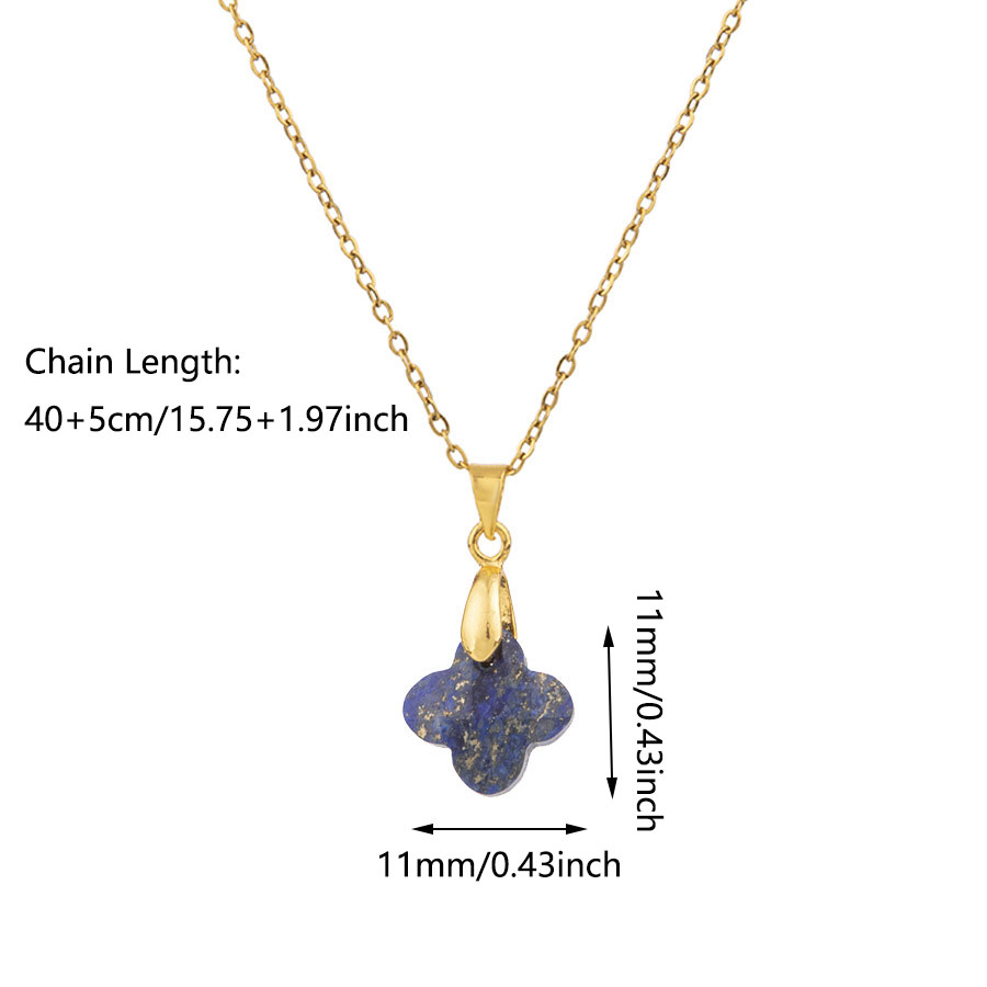 1pc Natural Stone Faceted Four - Red Clover Flower ulasan dan harga