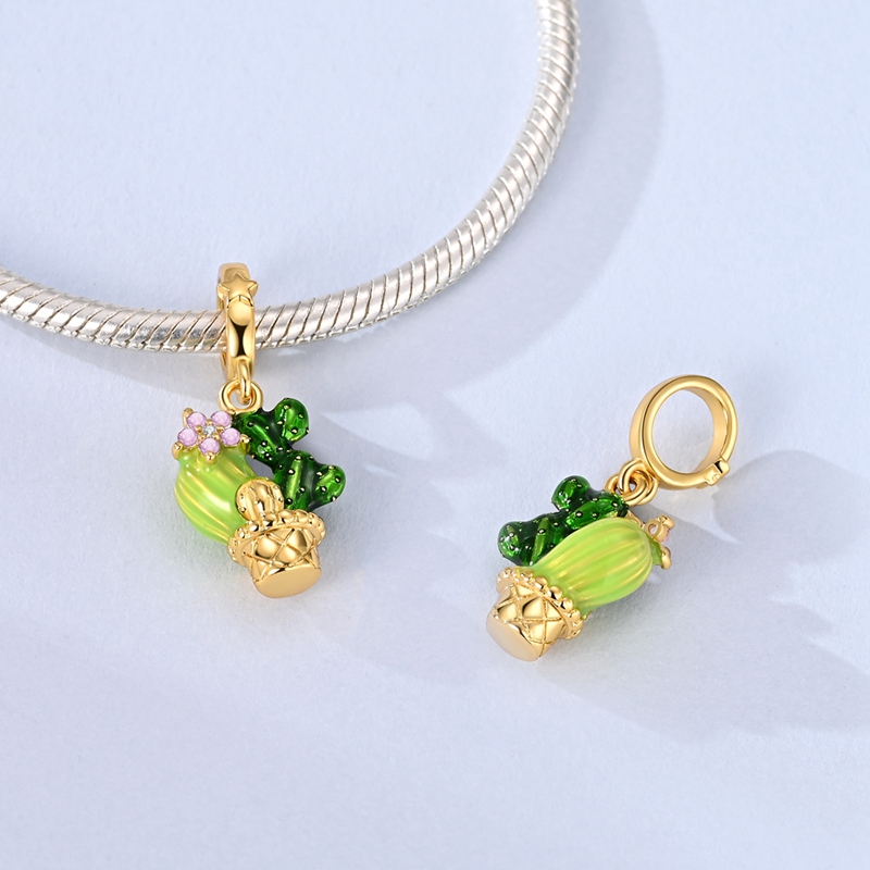 New 925 Sterling Silver Green  - Red Clover Flower ulasan dan harga
